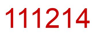 Number 111214 red image