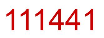 Number 111441 red image