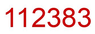 Number 112383 red image