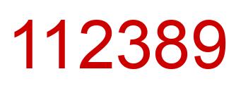 Number 112389 red image