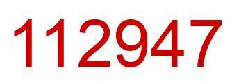 Number 112947 red image