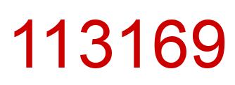 Number 113169 red image