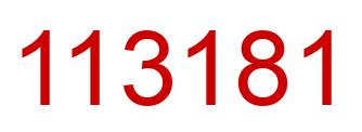 Number 113181 red image
