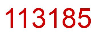 Number 113185 red image