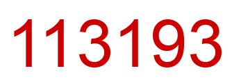 Number 113193 red image