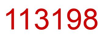 Number 113198 red image