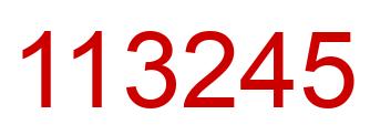 Number 113245 red image