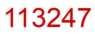 Number 113247 red image