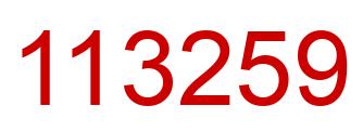 Number 113259 red image