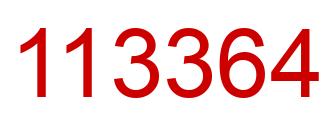 Number 113364 red image