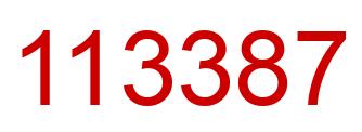 Number 113387 red image
