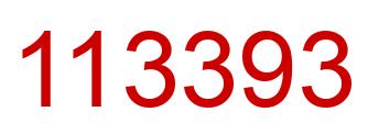 Number 113393 red image