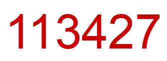Number 113427 red image