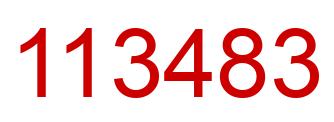 Number 113483 red image