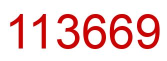 Number 113669 red image