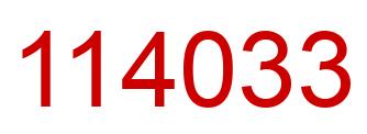 Number 114033 red image