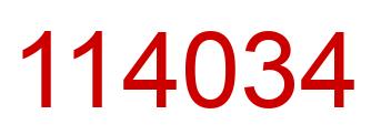 Number 114034 red image