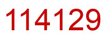 Number 114129 red image