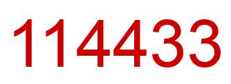 Number 114433 red image
