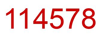 Number 114578 red image