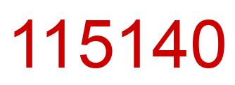 Number 115140 red image