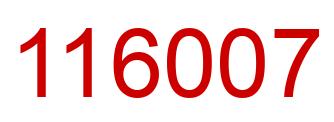 Number 116007 red image