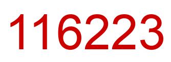 Number 116223 red image