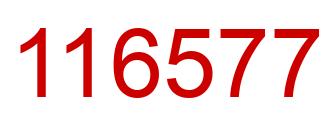 Number 116577 red image