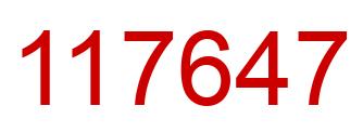 Número 117647 imagen rojo