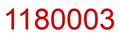 Number 1180003 red image