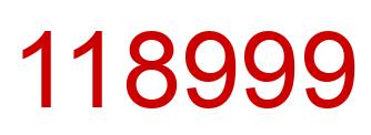 Number 118999 red image