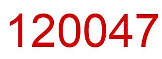 Number 120047 red image