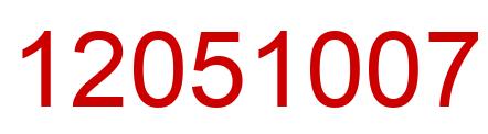Number 12051007 red image
