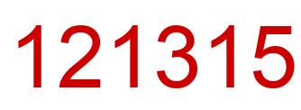 Number 121315 red image