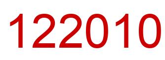 Number 122010 red image