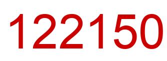 Number 122150 red image