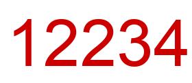 Number 12234 red image
