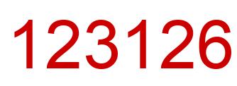 Number 123126 red image