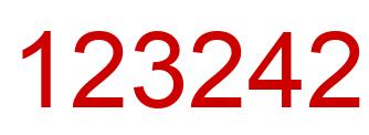 Número 123242 imagen rojo
