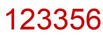 Number 123356 red image
