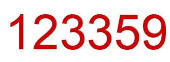 Number 123359 red image