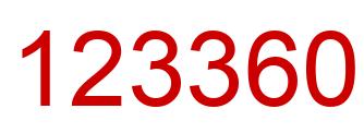 Number 123360 red image