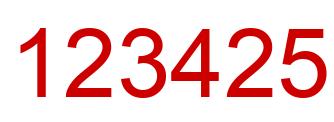 Number 123425 red image