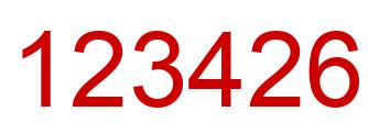 Number 123426 red image