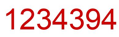 Number 1234394 red image