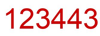 Number 123443 red image