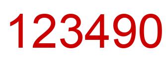 Number 123490 red image