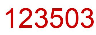Number 123503 red image