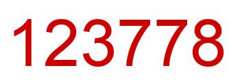 Number 123778 red image