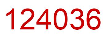 Number 124036 red image